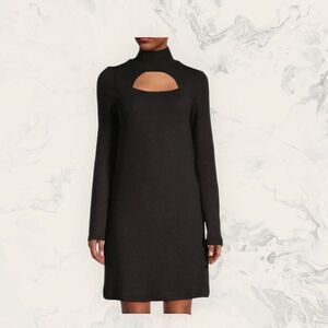 NEW Walter Baker Harlow Cutout Ribbed Turtleneck Sweater Dress Black - Size M